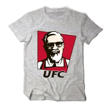 Летняя футболка Conor McGregor UFC KFC Colonel Harland Sanders с креативным дизайном, футболка с коротким рукавом, мужские хлопковые футболки, забавная футболка