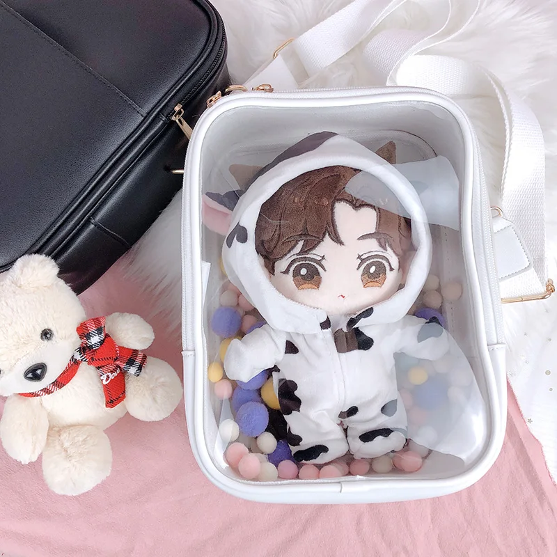 

Super Cute Lolita Japanese Kawaii Itabag Messenger Bag Transparent Cloth Dolls Toy Shoulder Bag Potable Handbag Sling Bag