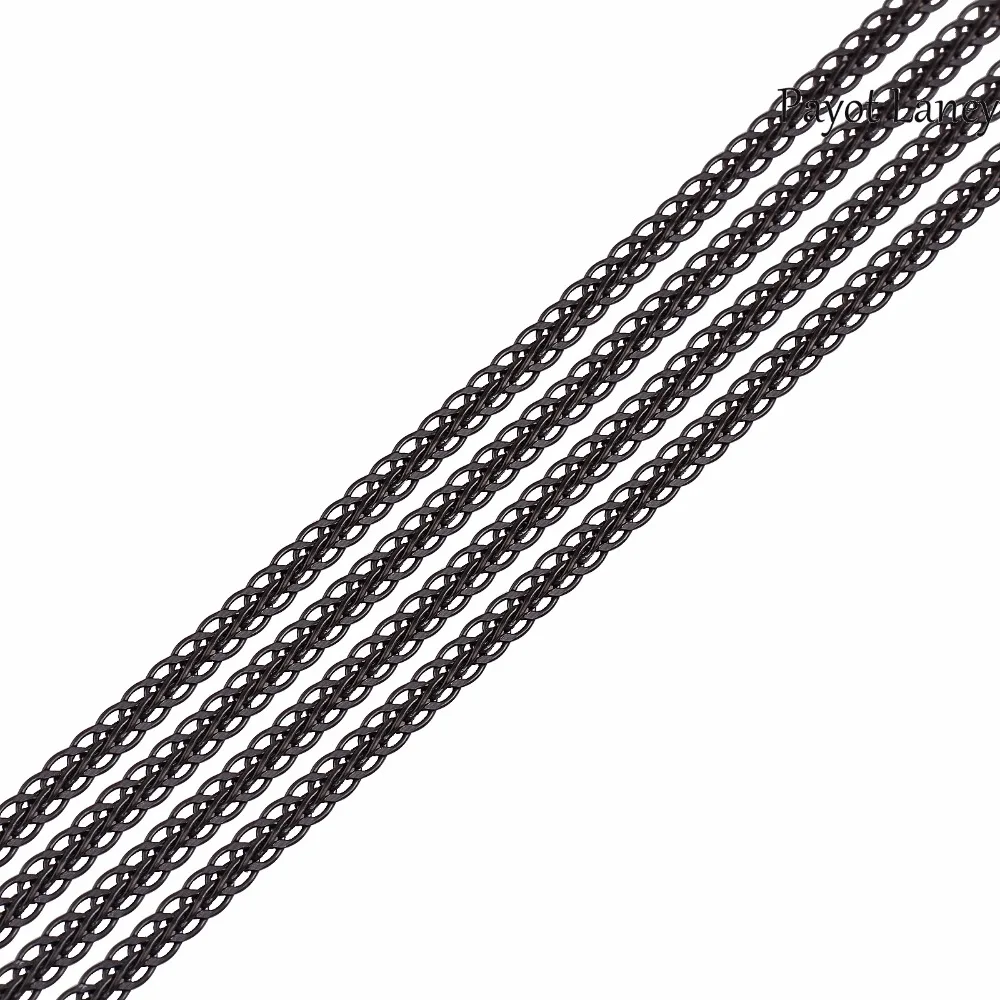 

Width 3mm Women Men Flat Chain Stainless Steel Necklace For Fashion Classic High Quality Black Color Chain Jewelry Gifts