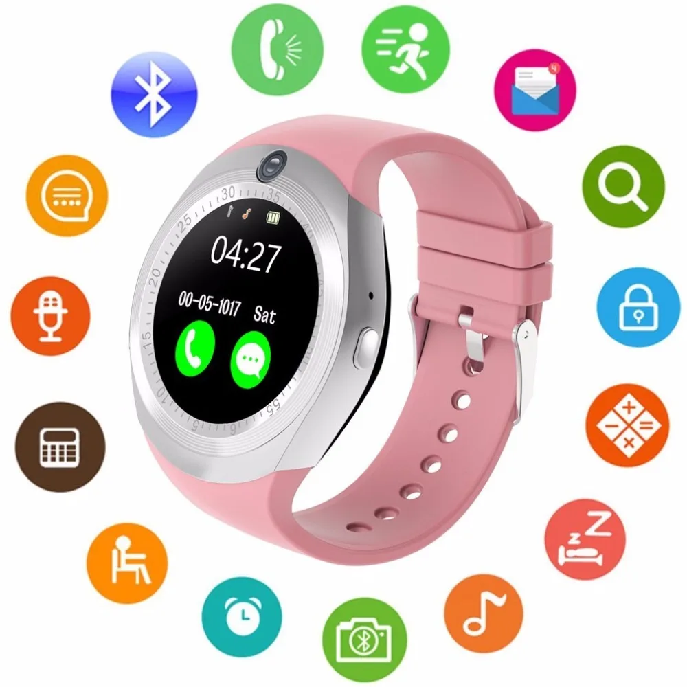 2018 Newst модные T1 Смарт часы Bluetooth Smartwatch Сенсорный экран Фитнес трекер сна монитор