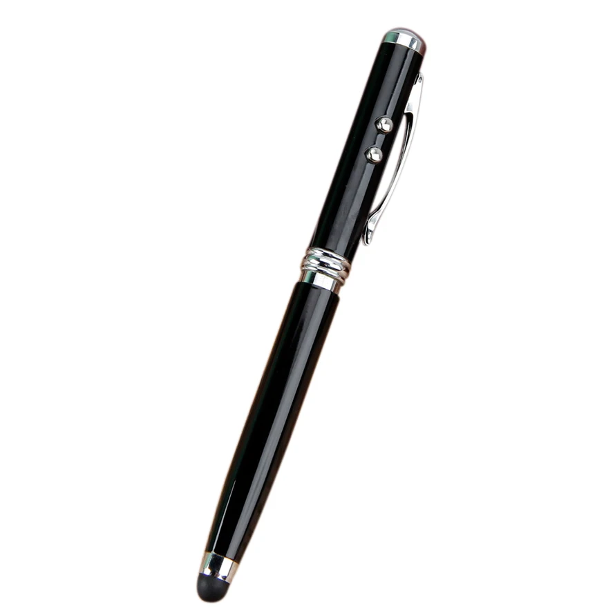 Светодиодный свет нажатие на экран конденсаторная ручка 4 в 1 Мультифункциональный тип ручной шариковая ручка металл корпус Электронный
