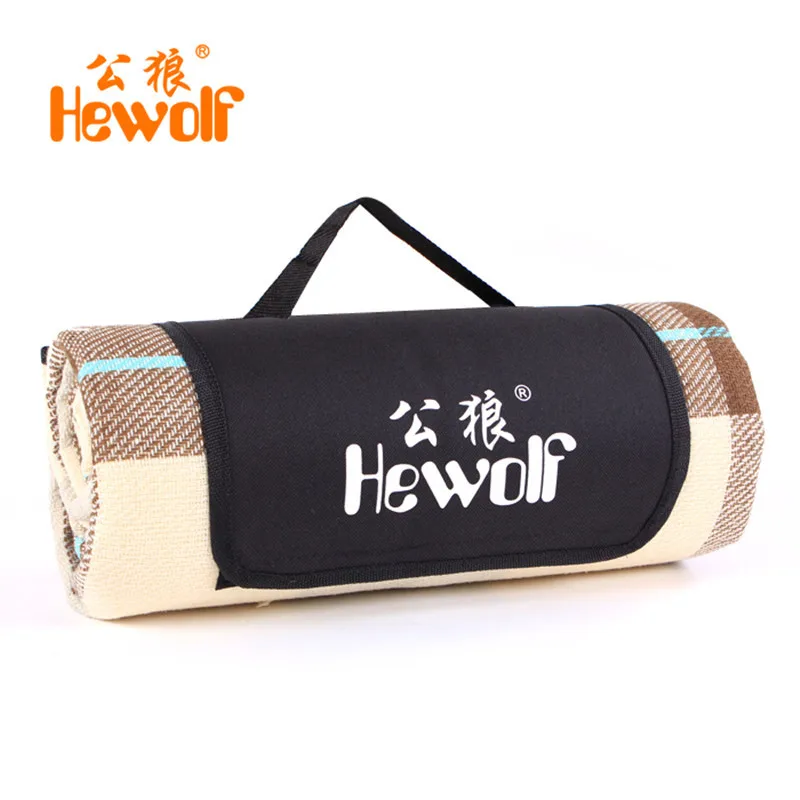 Hewolf 170*130 سنتيمتر الكشمير سجادة للرحلات للماء الألومنيوم فيلم خيمة وسادة النوم طوي الشاطئ التخييم حصيرة بطانية وسادة حصيرة
