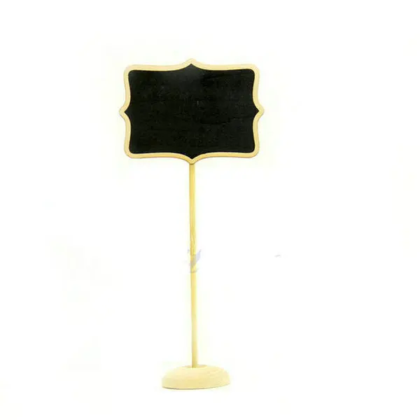 

5PCS New Wavy Rectangle Shape Wooden Mini Blackboard Chalkboard with Stand