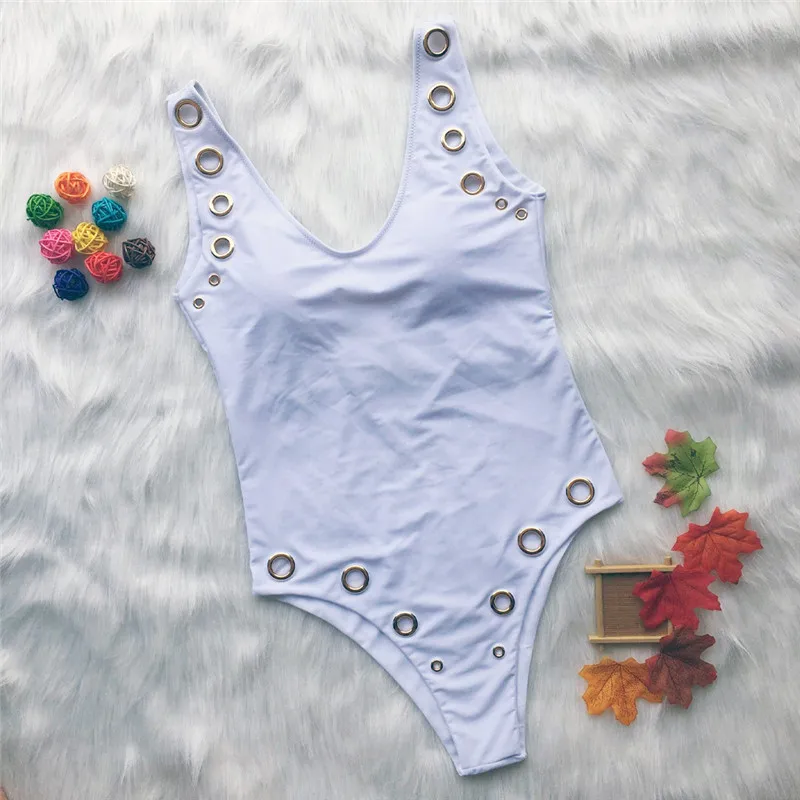 Black Thong Bikini 2018 Sexy One Piece Swimsuit New Punched Women Swimwear Brazilian Bather Bahting Suits Monokini6