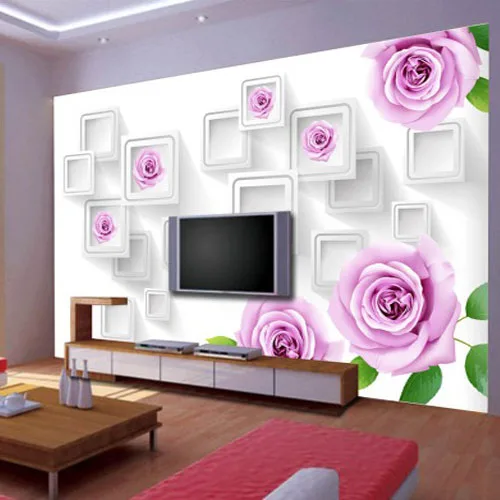 

Custom 3D stereoscopic large mural entrance hallway living room TV wall paper room background fabric wallpaper checkered roses