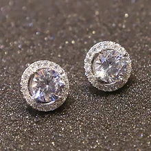 Женские элегантные хрустальные циркониевые инкрустированные серьги-гвоздики с покрытием ювелирные изделия