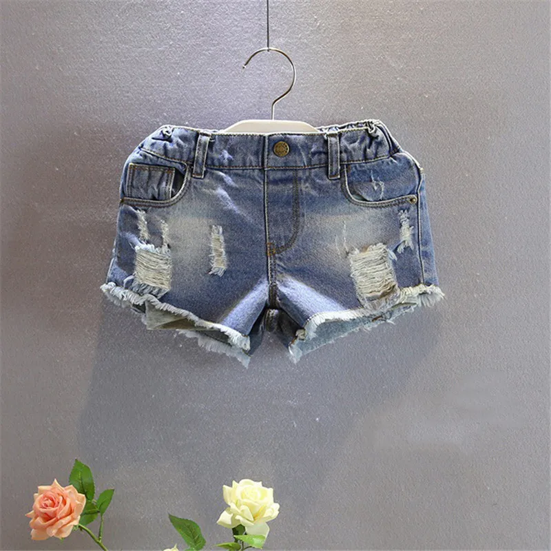 

so beautiful good quality 2019 new summer Girls Kids Shredded denim shorts comfortable cute baby Clothes Children Clothing