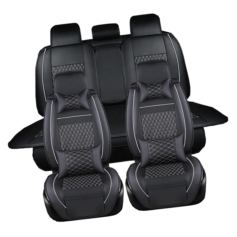 Baby Cars Car Seat Cover Truck Suv Auto Leather Cushion Pad Mat Set For Chery Amulet Crosseastar Indis Kimo Fora Arrizo Bonus 7 - Название цвета: black white2