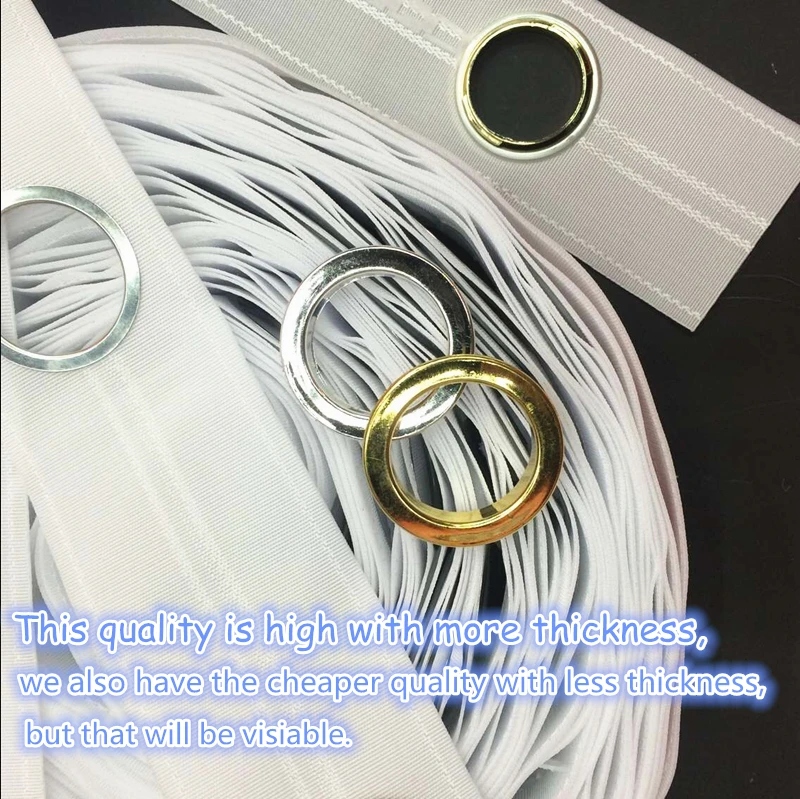 8 Holes/M High quality Curtain accessories polyester white color eyelet