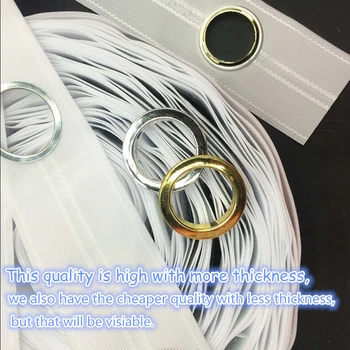 

8 Holes/M High quality Curtain accessories polyester white color eyelet curtain tape Contains the curtain ring 10M/roll