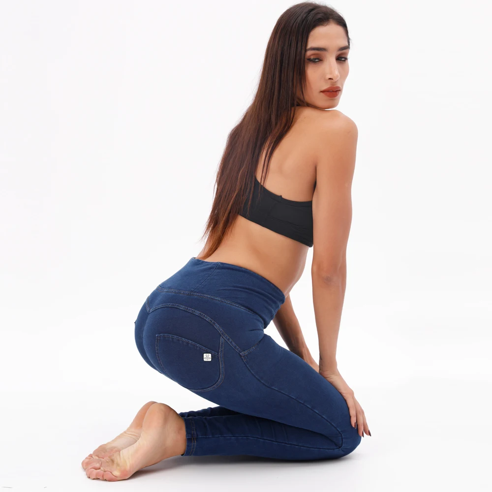 Мелодия тонкие леггинсы для фитнеса Feminina джинсы с высокой талией длинные супер эластичные женские джинсовые брюки женские сексуальные пуш-ап Леггинсы для йоги