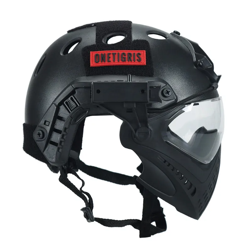 OneTigris тактический Интегрированный шлем F22 со съемной маской для лица и очками противотуманные обработанные линзы защита лица