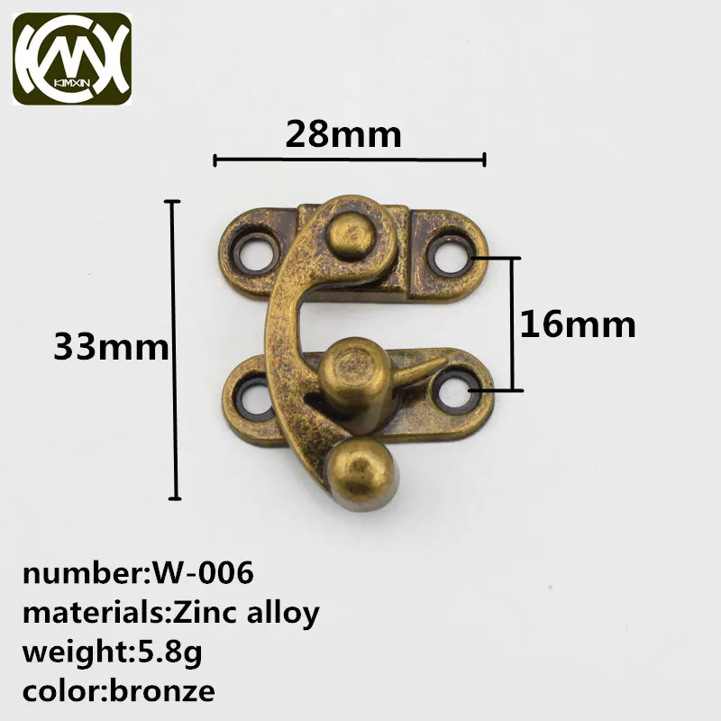 10Pcs Antique Latches Catches Hasps Clasp Wooden Buckles Decorative Jewelry Wooden Box Latch Hook Screw furniture Decor 28x33mm