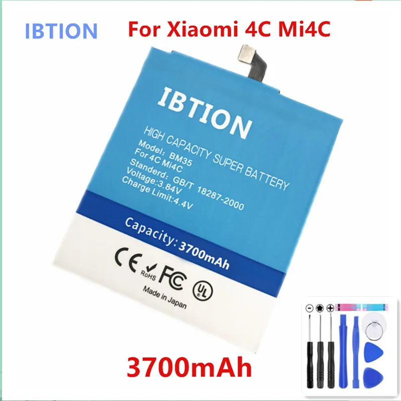 

IBTION 3700mAh BM35 Battery Mobile Phone Batteries For Original Xiaomi 4C Battery Mi4C Mi 4C+ Tools