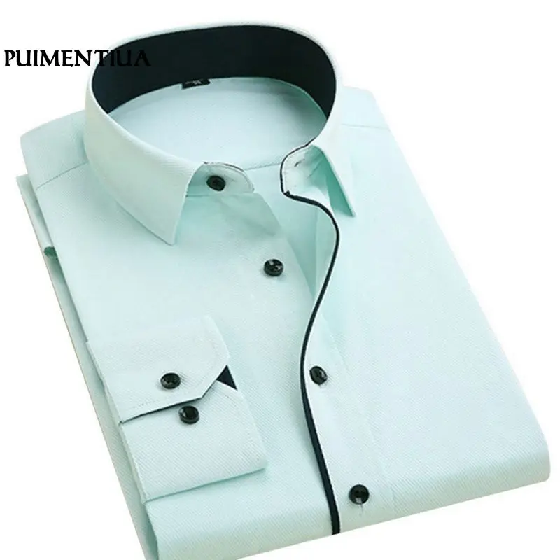 Men's Formal shirts French Cuff Fit Dress Shirts with Single Pocket