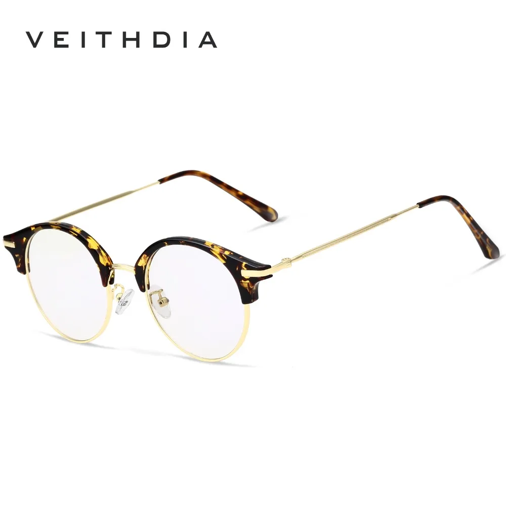 Оптическая оправа для очков унисекс VEITHDIA, модная винтажная оправа с прозрачными стеклами, для мужчин и женщин, модель 1230