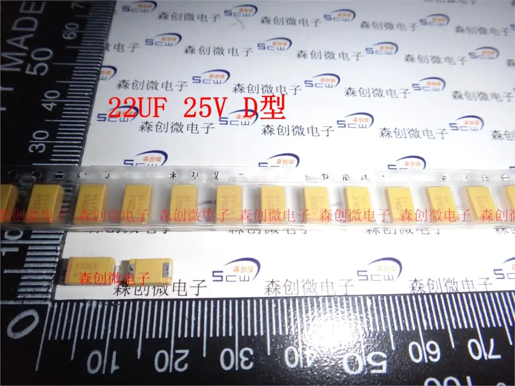 Polarity SMD tantalum capacitor 22 uf 25 v D 7343 TAJD226K025RNJ