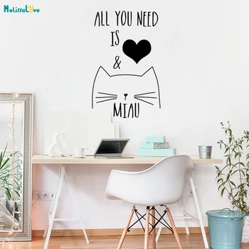 

Lovely Style Wall Sticker All You Need is Love Decoration for Living Room Bedroom Nursery Fashionable Self-adhesive Decals YT797