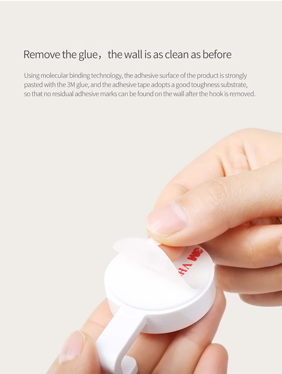 Xiaomi Mijia Little Adhesive Hooks Strong Bathroom Bedroom Kitchen Wall Hooks 3kg Max Load up new arrival in Stock (10)