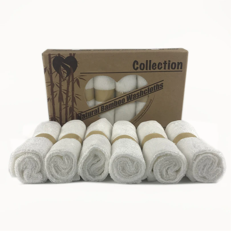 6 Pack/set per box premium bamboo Baby washcloths 100bamboo fibre