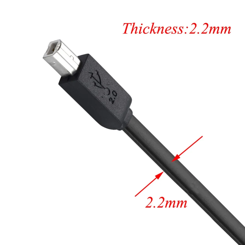 Плоский кабель для принтера Bochara 30 см USB 2 0 тип A штекер Тип B из чистой меди