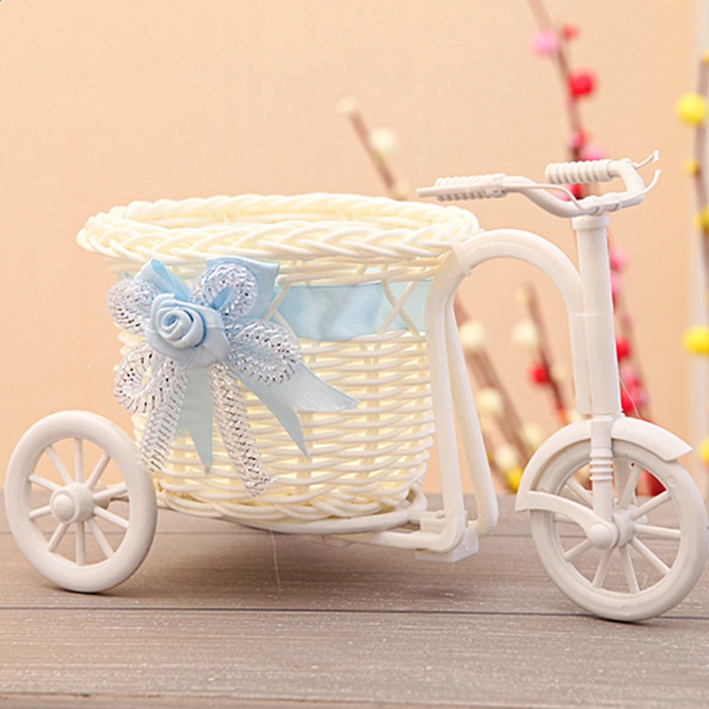 

STARE89 Cute Tricycle/Bike Shape Flower Basket Vase for Flower Storage/Arrangement Home Decor Props