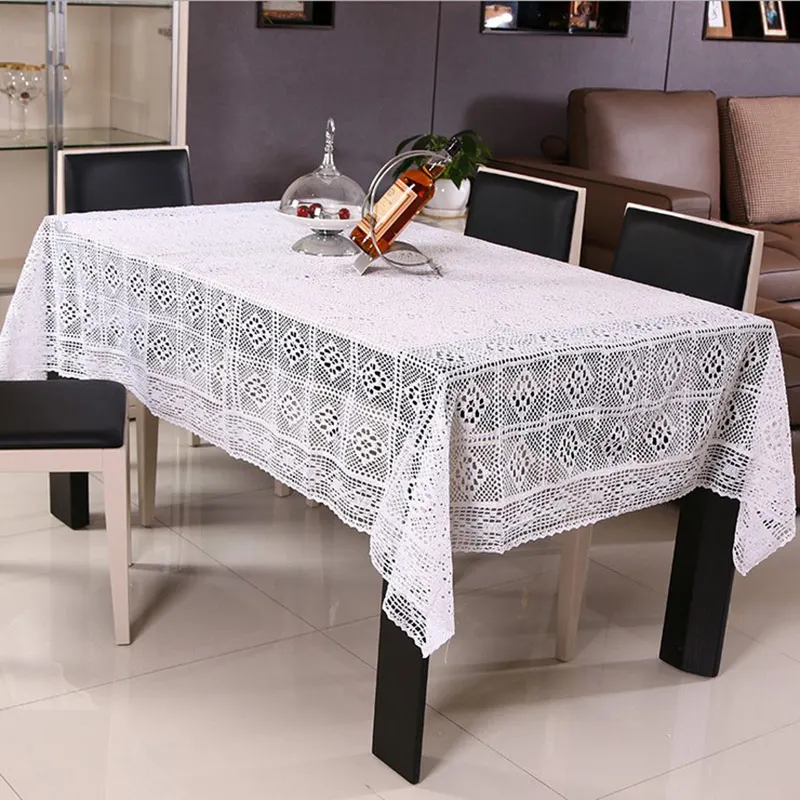 

130*180cm Handmade Crochet Table Cloth Crochet Table Runner Lace Tablecloths For Weddings Nappe Free Shipping