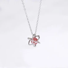 Colgante de cristal con forma de estrella de mar para mujer, collar femenino con personalidad, plata de ley 925, regalo de cumpleaños, SNE314
