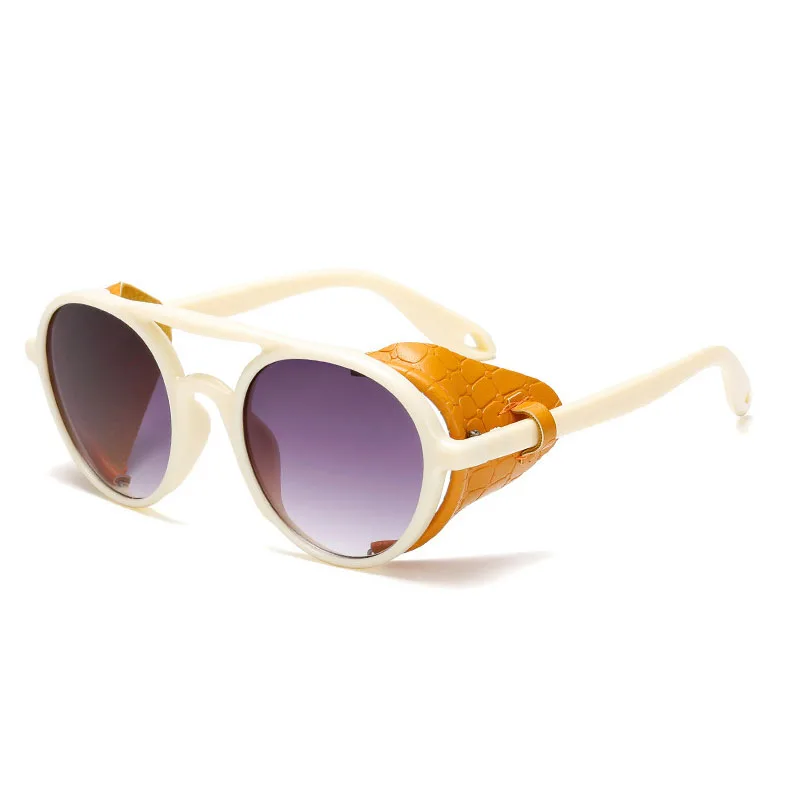 Брендовые дизайнерские круглые солнцезащитные очки в стиле стимпанк Модные женские мужские солнцезащитные очки ретро-очки UV400 оттенки очки Oculos de sol - Цвет линз: 06