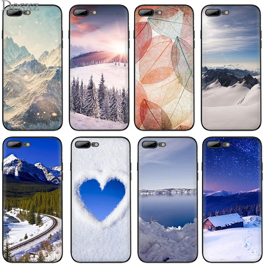 

Silicone TPU Case For iPhone X XR XS Max 6 6s 7 8 Plus 5 5s SE Scenery Snow Nature Landscape