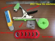 Freeshipping New style Plant Branch Hand Tying Staples +Tapener +TapesBinding Machine Flower Vegetable Garden Garden Tools 1set