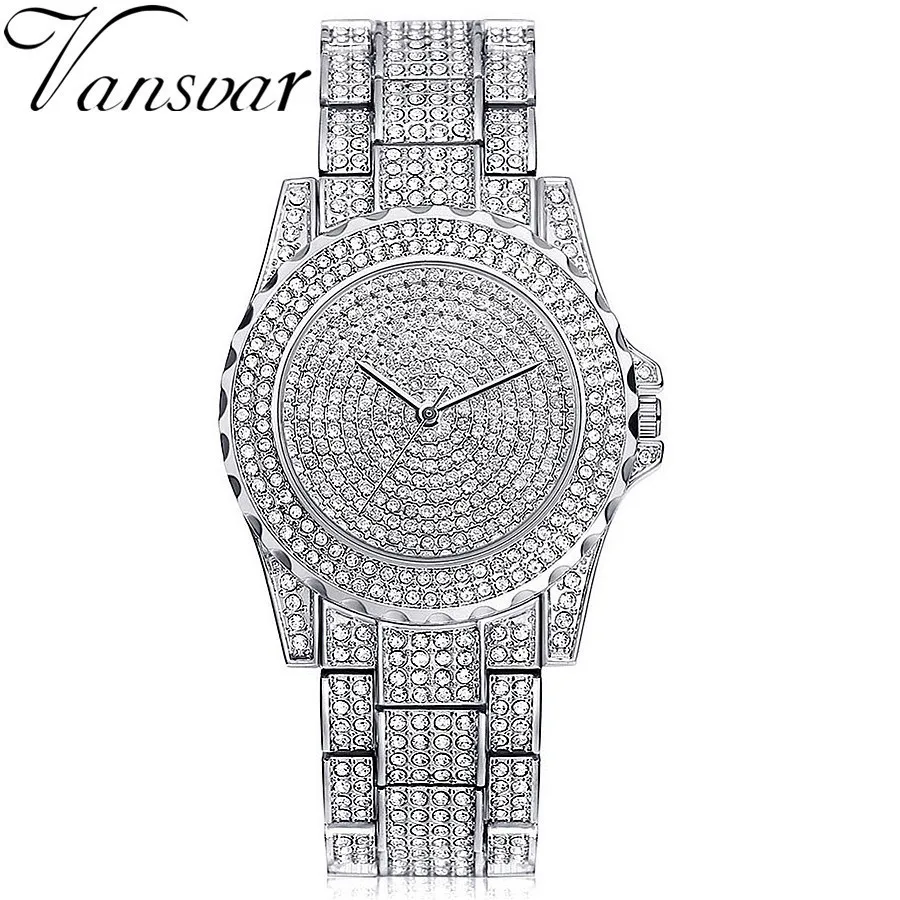 

New Fashion Silver Steel Watch Luxury Women Dress Watch Rhinestone Ceramic Crystal Quartz Watches Women Wristwatch Female Clock