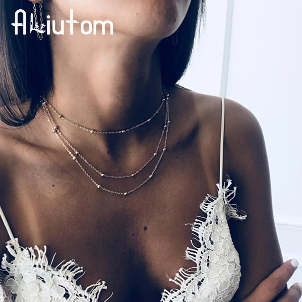 ALIUTOM 2018 الاتجاه البوهيمي الذهب متعدد الطبقات سلسلة من الخرز قلادة الإناث الرجعية 3 طبقة بسيطة الشاطئ فتاة طوق قلادة مجوهرات ALIUTOM 2018 الاتجاه البوهيمي الذهب متعدد الطبقات سلسلة من الخرز قلادة الإناث الرجعية 3 طبقة بسيطة الشاطئ فتاة طوق قلادة مجوهرات