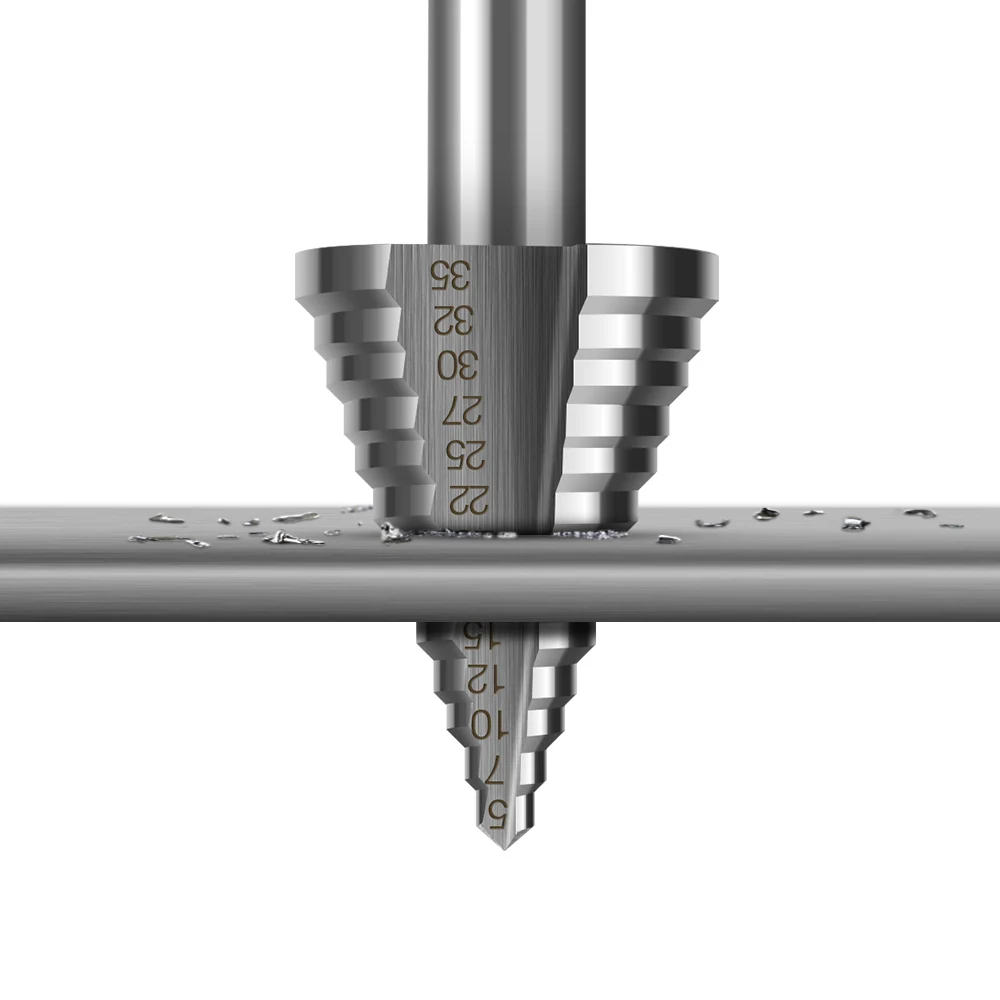 

5-35mm Step Drill Bit Straight Groove HSS Metal Drills Wood Cutter Round Handle Metal Drilling Tool Drill Bits For Metal