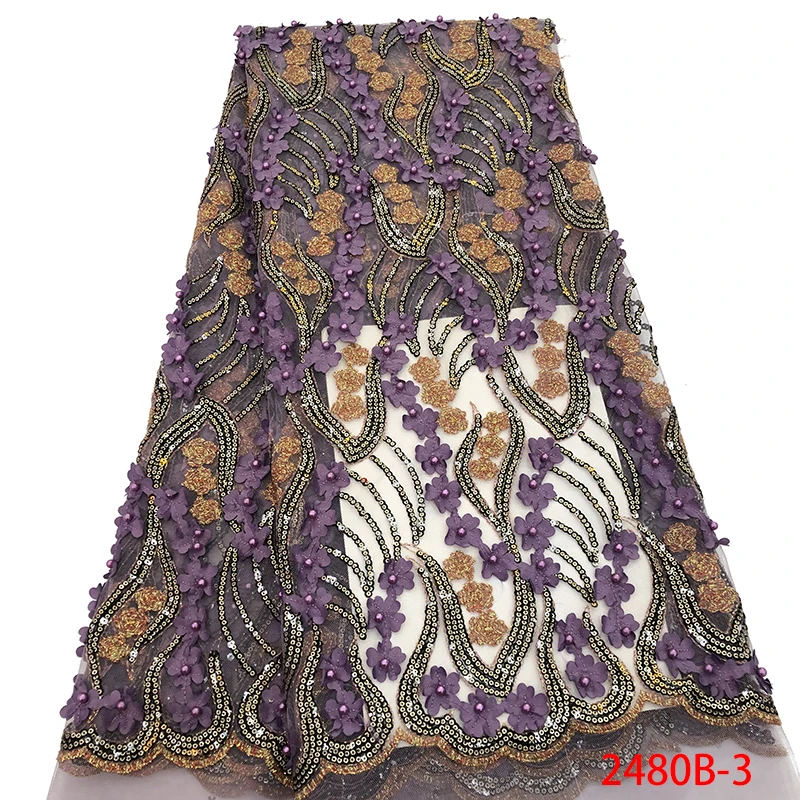 

Latest African Tulle Net Lace Fabric with Sequins High Quality French Mesh Lace Fabric Fashion Material for Party Dress APW2480B