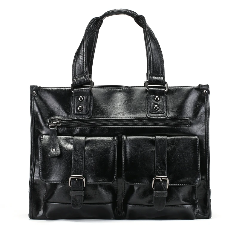 

Casual Korean Multi-Pocket Men's Handbag Briefcase Business Computer Laptop Bag Pu Leather High Quality Briefcase