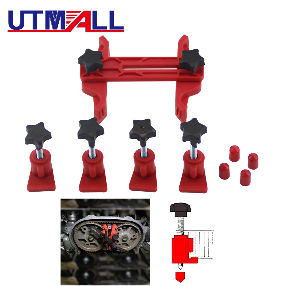 Universal 5pcs Dual Cam Clamp Camshaft Timing Sprocket Gear Locking Tool Kitin Engine Care from