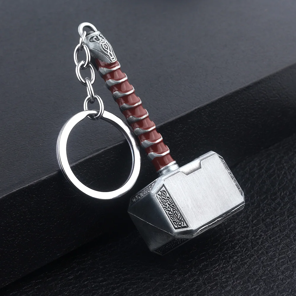 Details About Marvel Thor Hammer Keychain Avengers Endgame Thor Weapon Enamel Keychain For Key