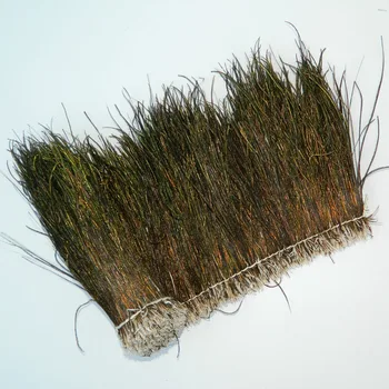 

High Quality Naturally Green with Some Gold Shine Densely Silk Peacock Feathers Strung 10-20cm in width