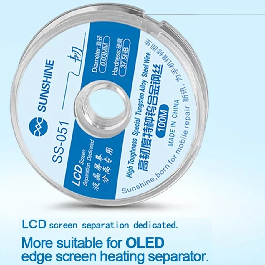 

SUNSHINE 0.03mm 100M molybdenum wires finer tougher separate wire for OLED screen Separator