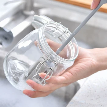 

Multi-Function Long Handle Cleaning Brush Cup Brush Wine Glass Cleaning Brush Gray Glass Bottle Decontamination kitchen gadgets