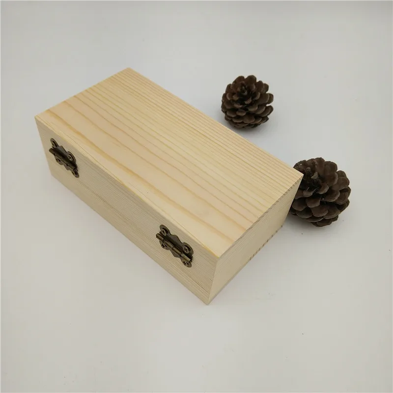 Деревянная маленькая деревянная коробка zakka Paulownia с крышкой и замком для хранения
