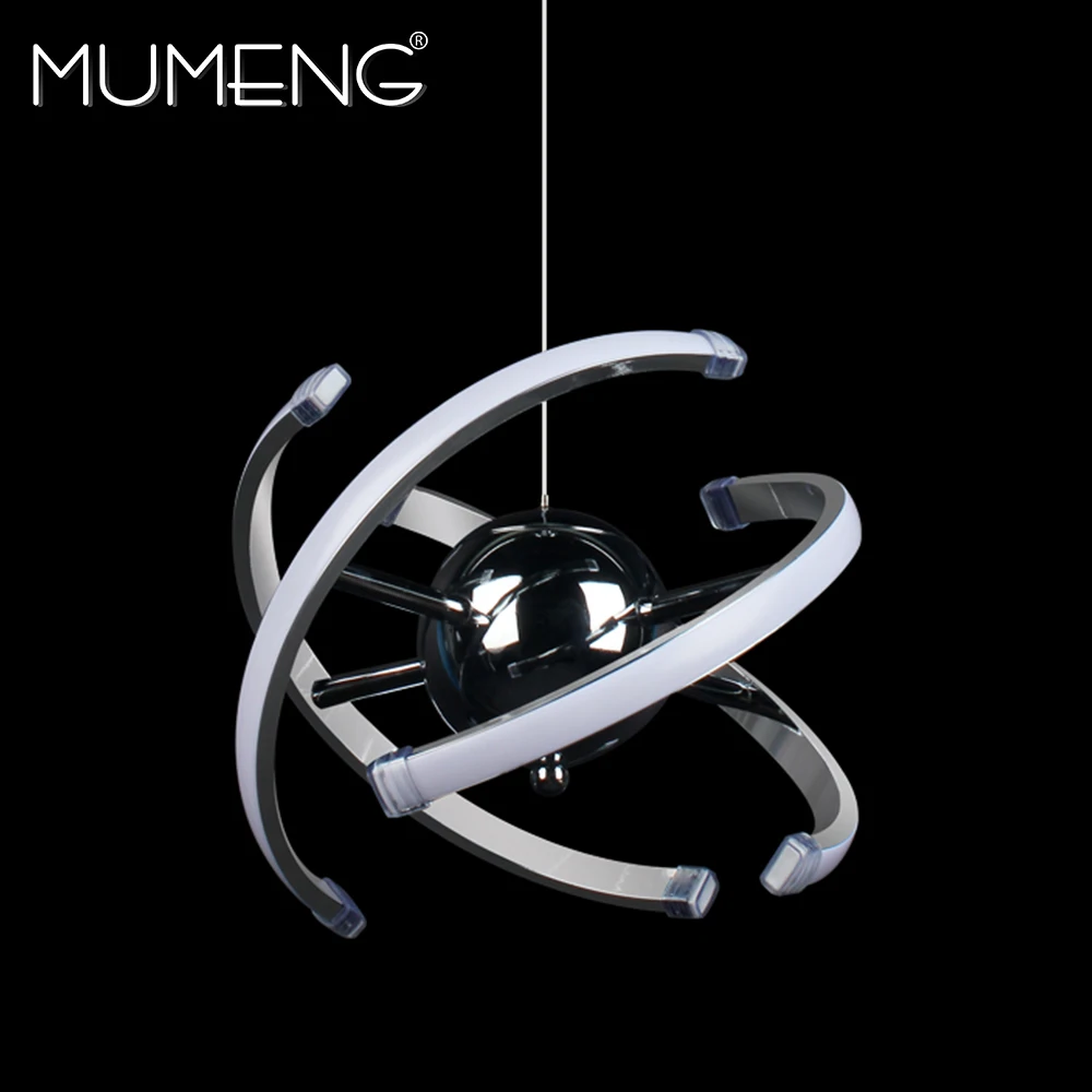 LED Ball Pandant Light Modern Ring Ceiling Lamp Fixture Chrome Chandelier Lighting Dining Room Hanging Lamps