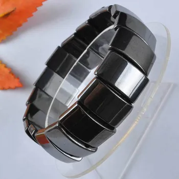

Black Magnetic Hematite Beads Stretch Bracelet Jewelry 7.5 Inch G368