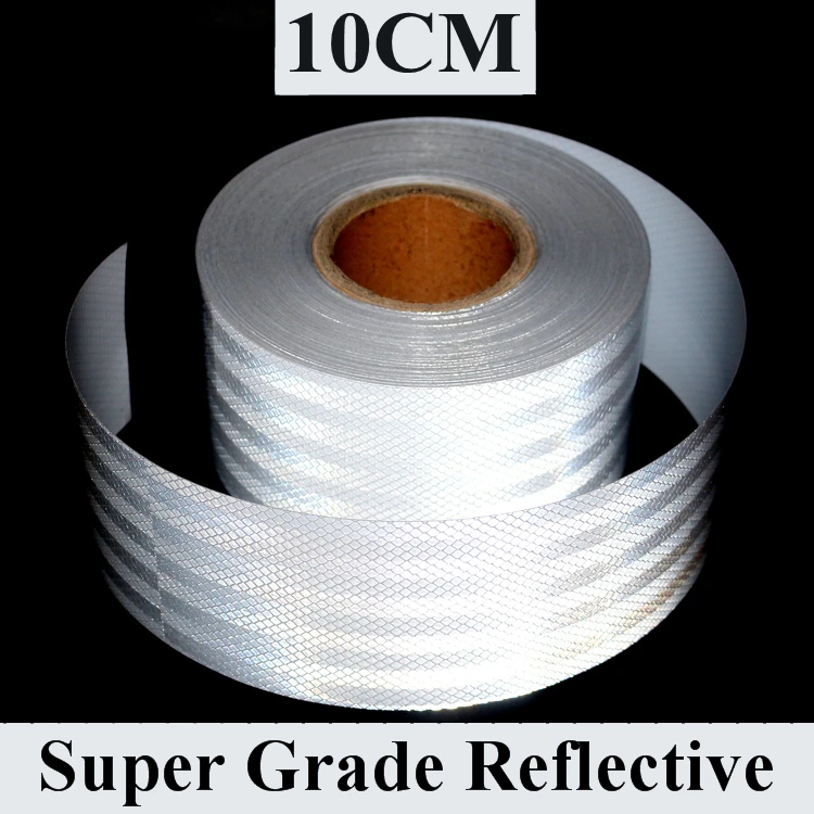 

10cm*45M White Diamond Grade Prismatic Reflective Sheeting Rail Car Stickers Conspicuity Markings Tape Safety Warning strips