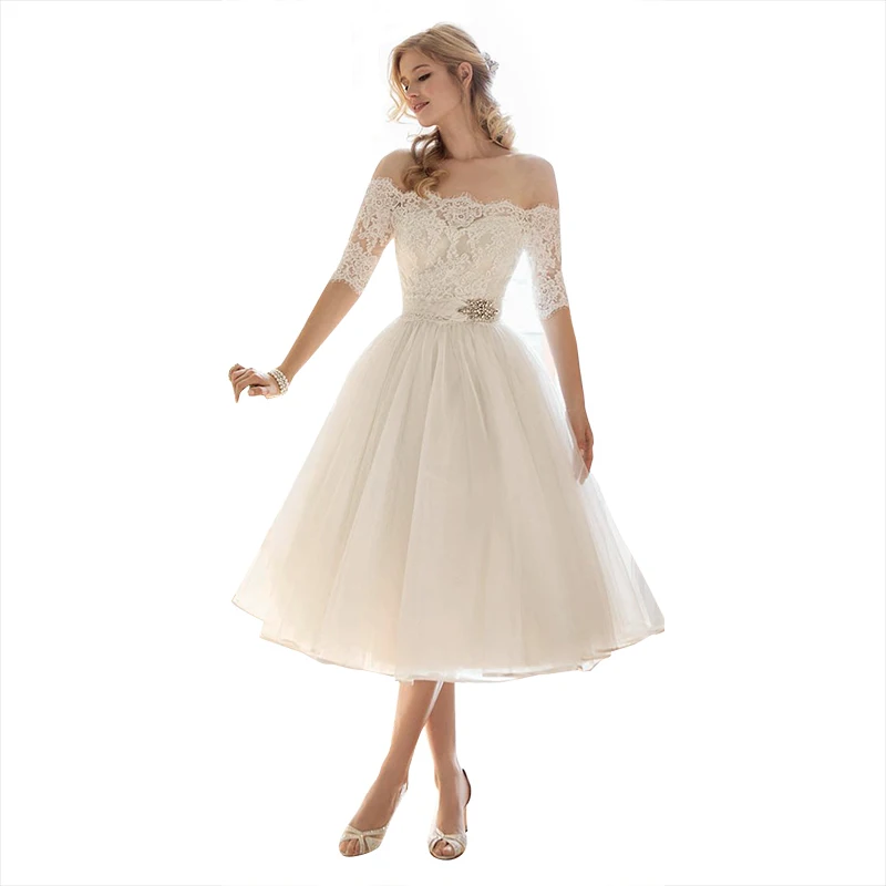 Simple Tea Length Wedding Dress Weddings Dresses