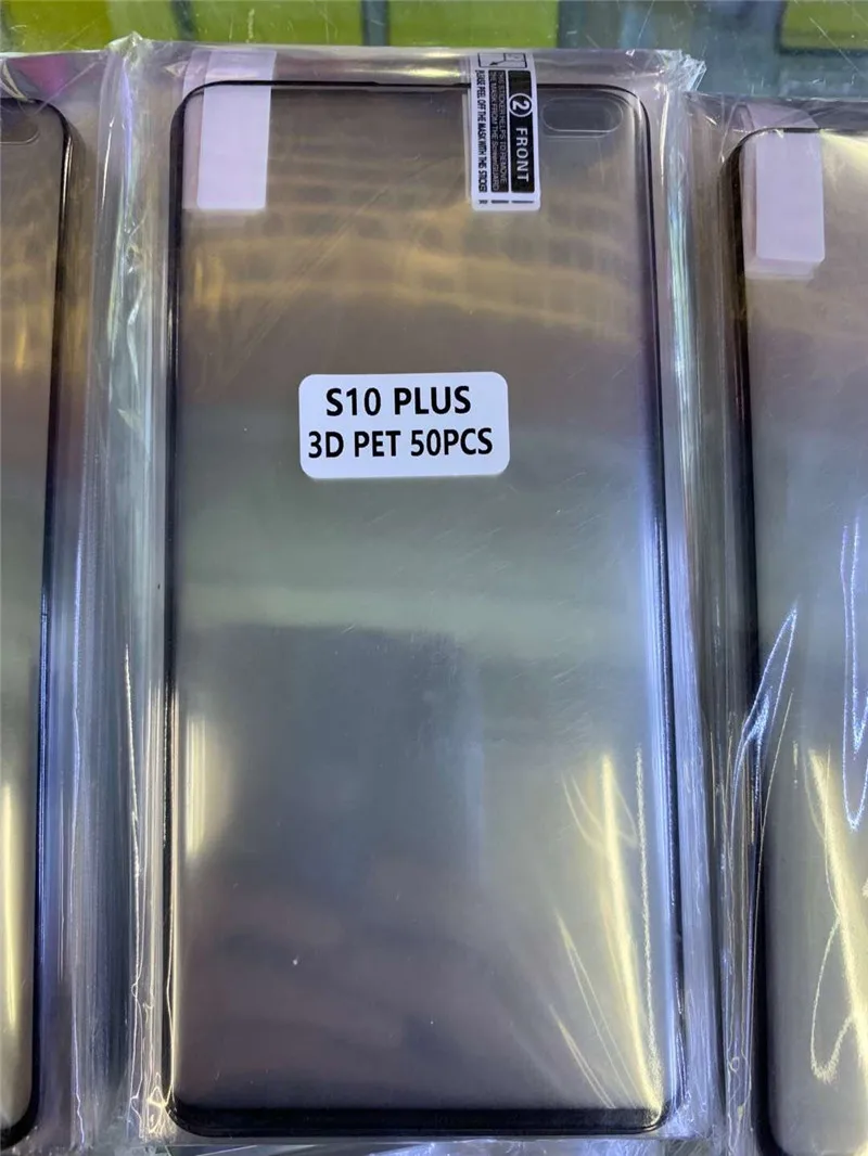 200 компл./лот по DHL спереди+ сзади 3D полное покрытие Экран протектор для samsung Galaxy S10 S10 плюс S10e Пленка ПЭТ(не Стекло