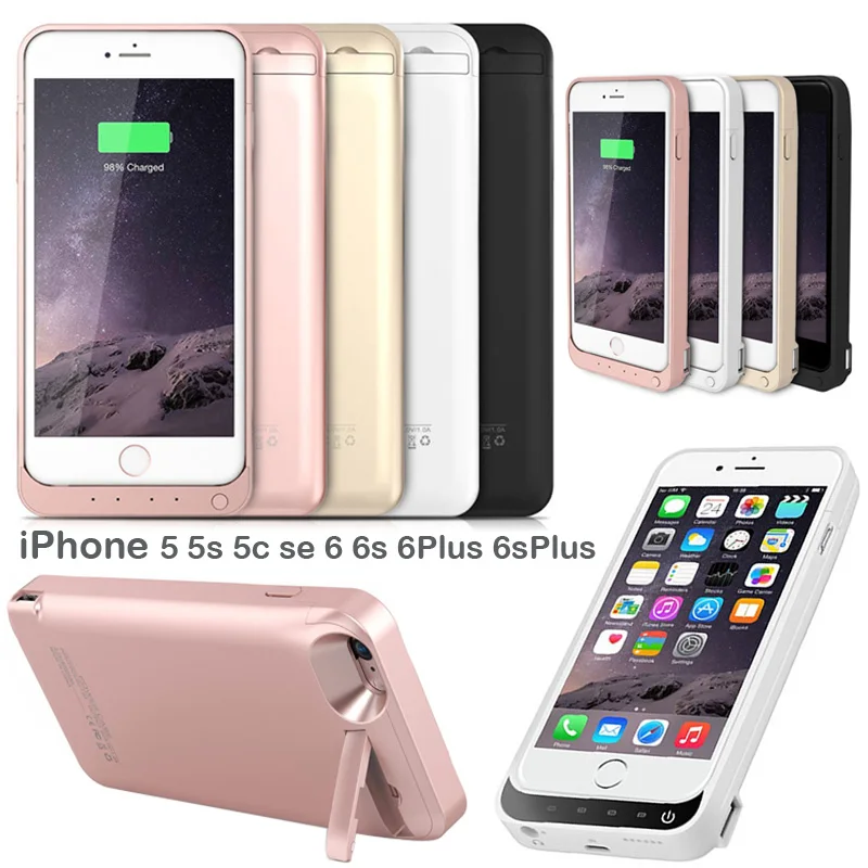 

RU US External Power bank Pack backup battery Charger Case For iPhone 5 5C 5S SE 6 6s Plus With Tempered Glss Film USB line