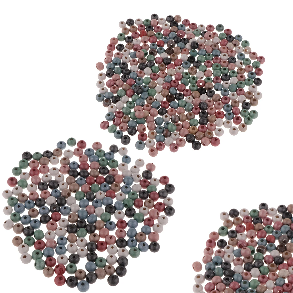 1 Pack Pearly Luster Surface Wooden Spacer Beads Loose Beads Crafts Supply Kids Toys Supply Kids Necklace Bracelets Accessory