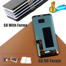 Черный S8 ЖК-дисплей для SAMSUNG Galaxy S8 G950F дисплей+ сенсорный экран дигитайзер S8 G950 G950F ЖК